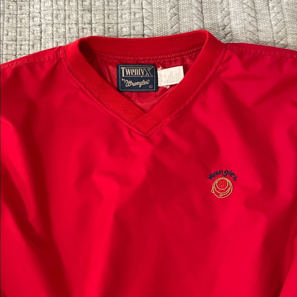 Vintage 90s Wrangler Vivid Red Men's Pullover Sweatshirt Twenty X